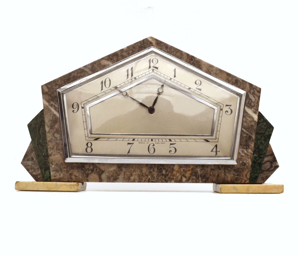 Art Deco English Mantle Clock , 8 Day, Serviced, c1930 View VI