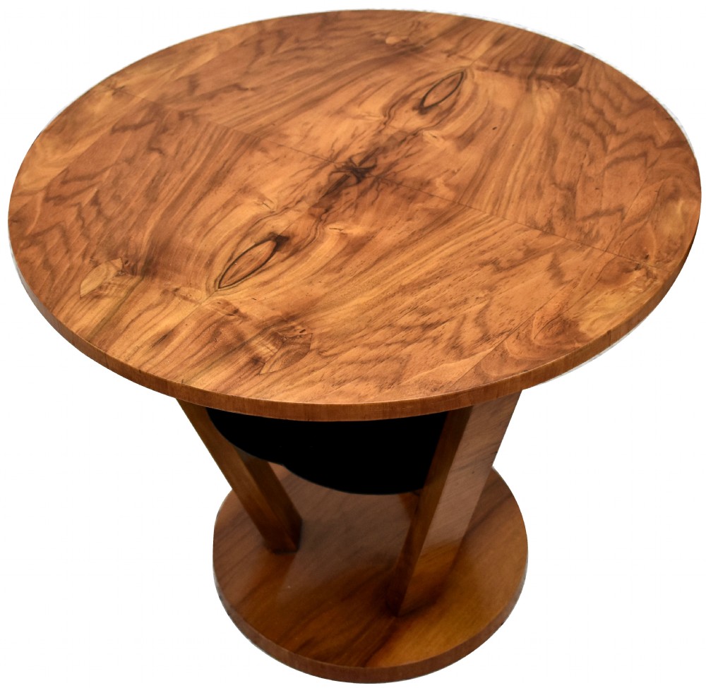 Art Deco Walnut Occasional Three Tier Table View VIII