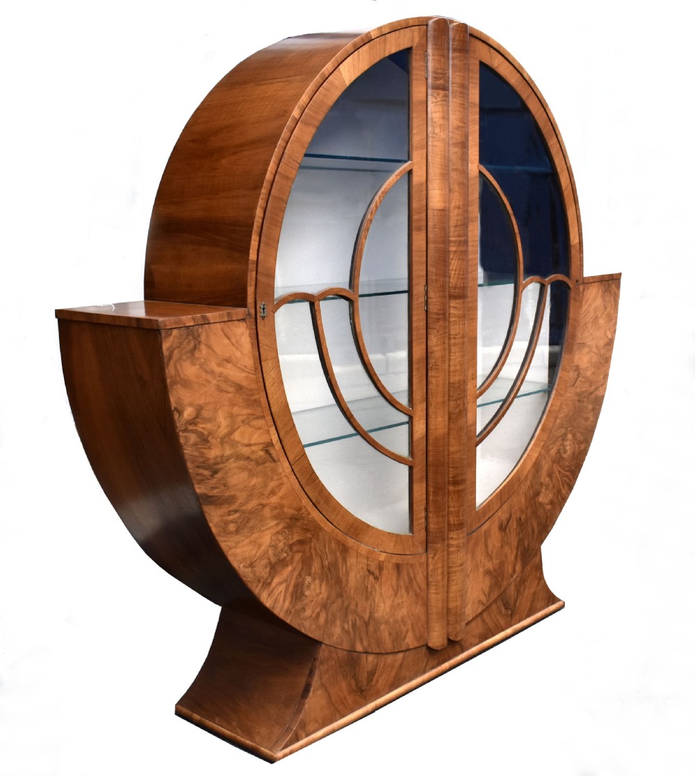 Art Deco Display Cabinet in Walnut, c1930s View II
