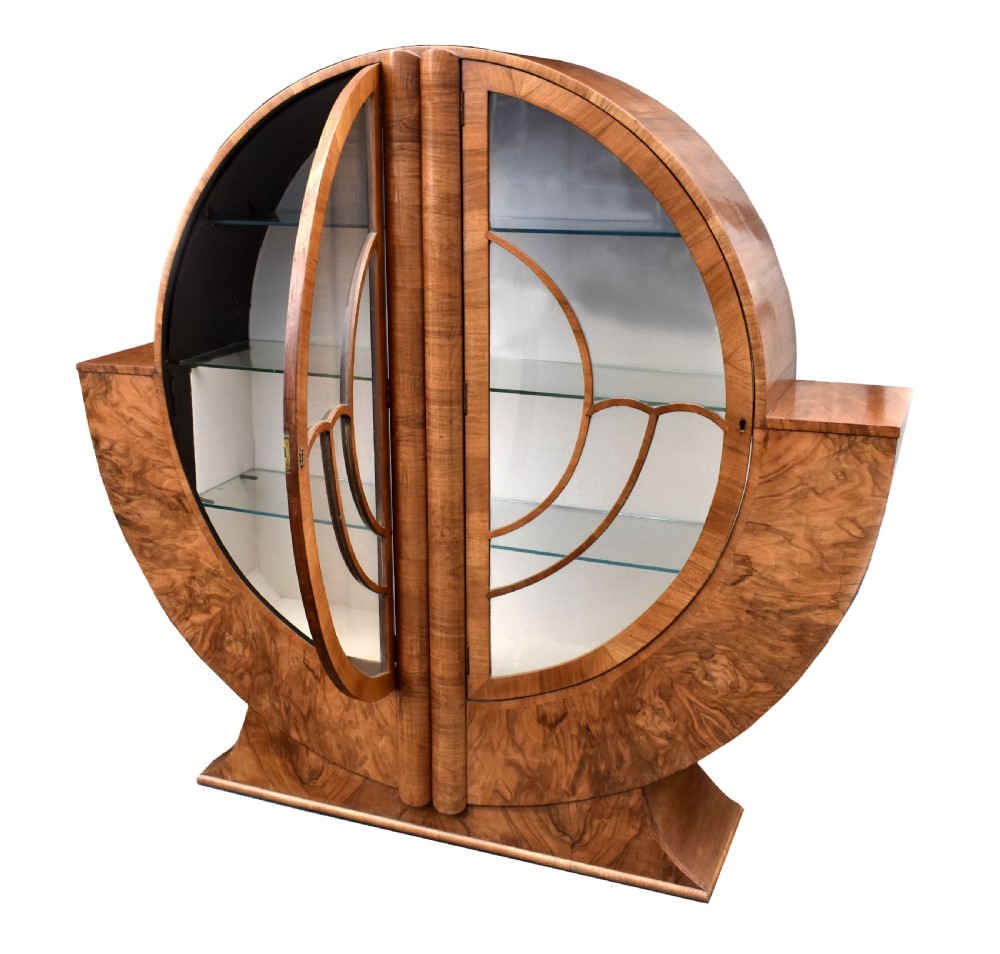 Art Deco Display Cabinet in Walnut, c1930s View III