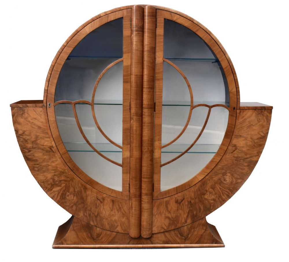 Art Deco Display Cabinet in Walnut, c1930s View VII