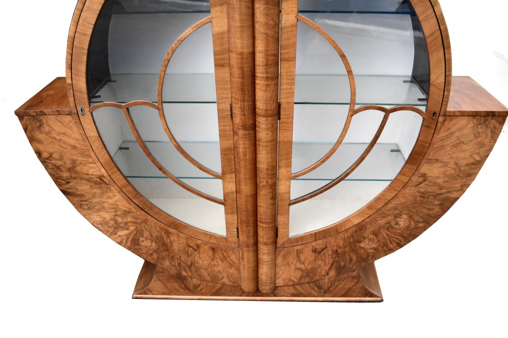 Art Deco Display Cabinet in Walnut, c1930s View VIII