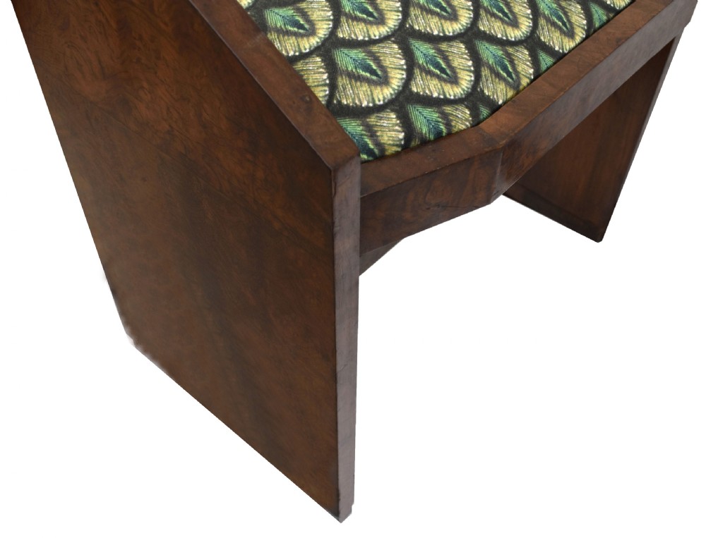 Art Deco Figured Walnut Dressing Table Stool, c1930 View VIII