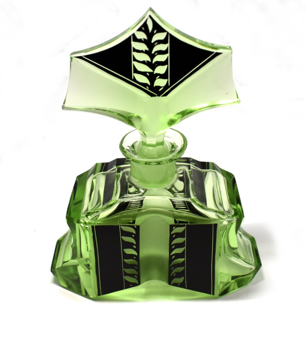 Art Deco Large Glass Perfume Bottle By Karl Palda, c1930 View II