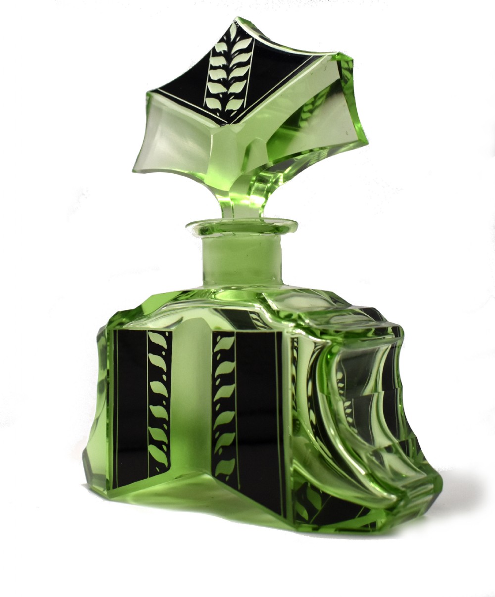 Art Deco Large Glass Perfume Bottle By Karl Palda, c1930 View III