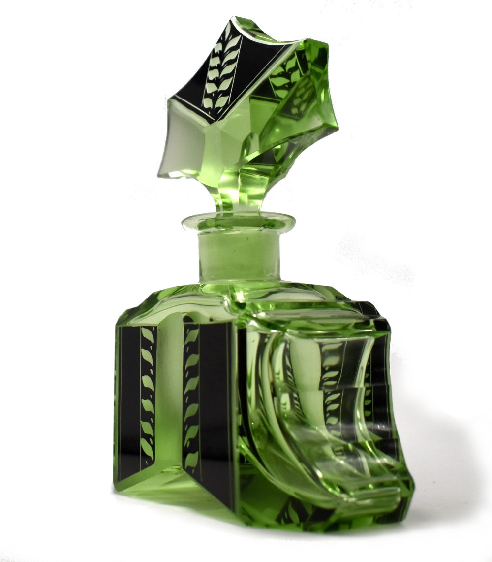 Art Deco Large Glass Perfume Bottle By Karl Palda, c1930 View IV