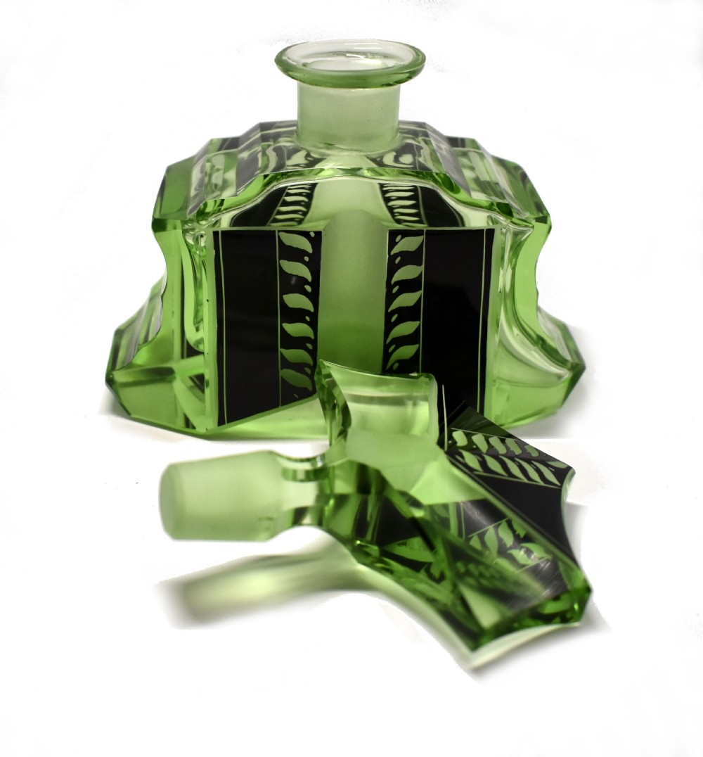 Art Deco Large Glass Perfume Bottle By Karl Palda, c1930 View VI