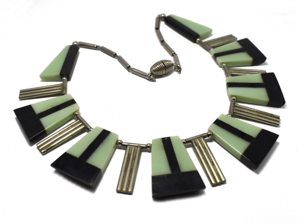 Art Deco Fabulous Modernist Bakelite Statement Necklace, c1930