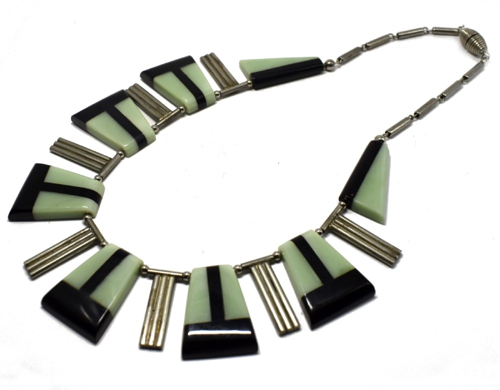 Art Deco Fabulous Modernist Bakelite Statement Necklace, c1930 View V