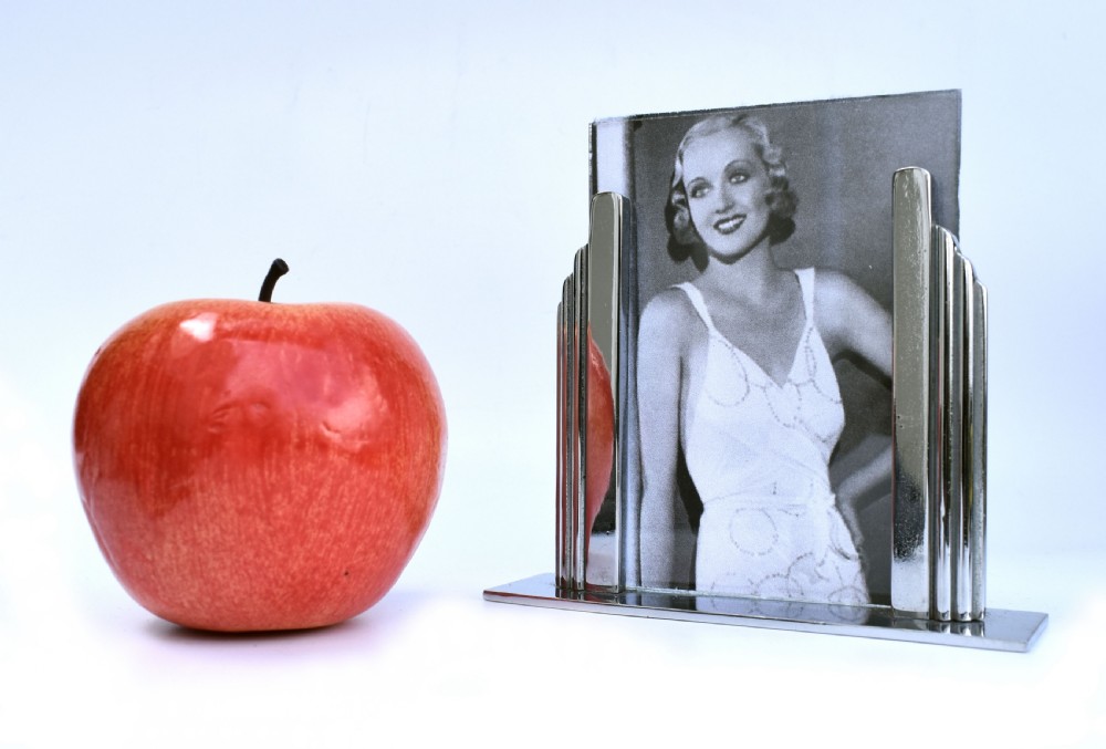 Art Deco Odeon Chrome Free Standing Picture Frame, c1930 View II