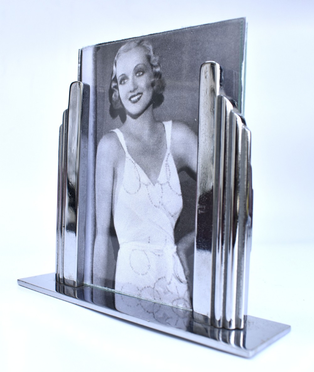 Art Deco Odeon Chrome Free Standing Picture Frame, c1930 View V