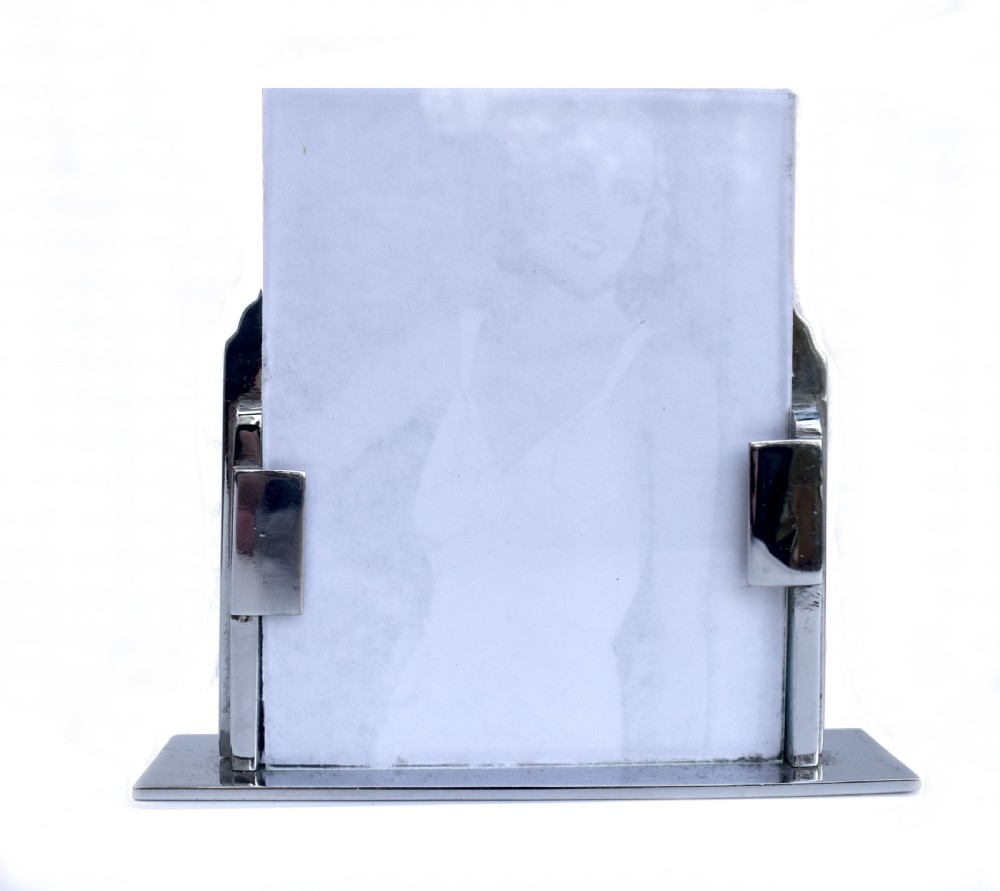 Art Deco Odeon Chrome Free Standing Picture Frame, c1930 View VI