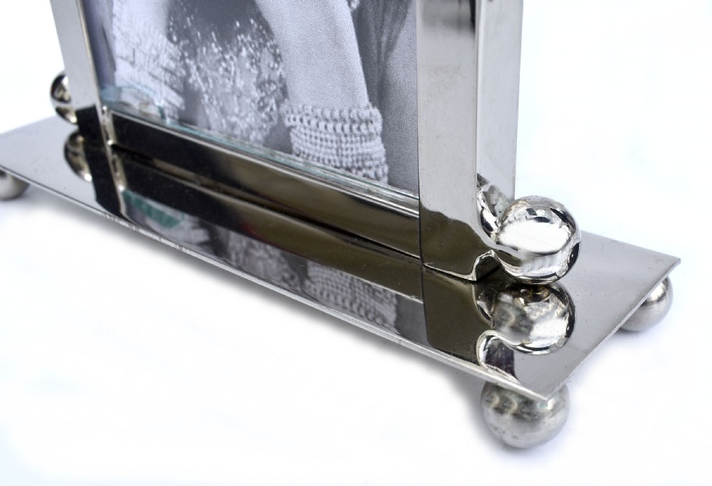 Art Deco Chrome & Glass Free Standing Picture Frame, c1930 View V