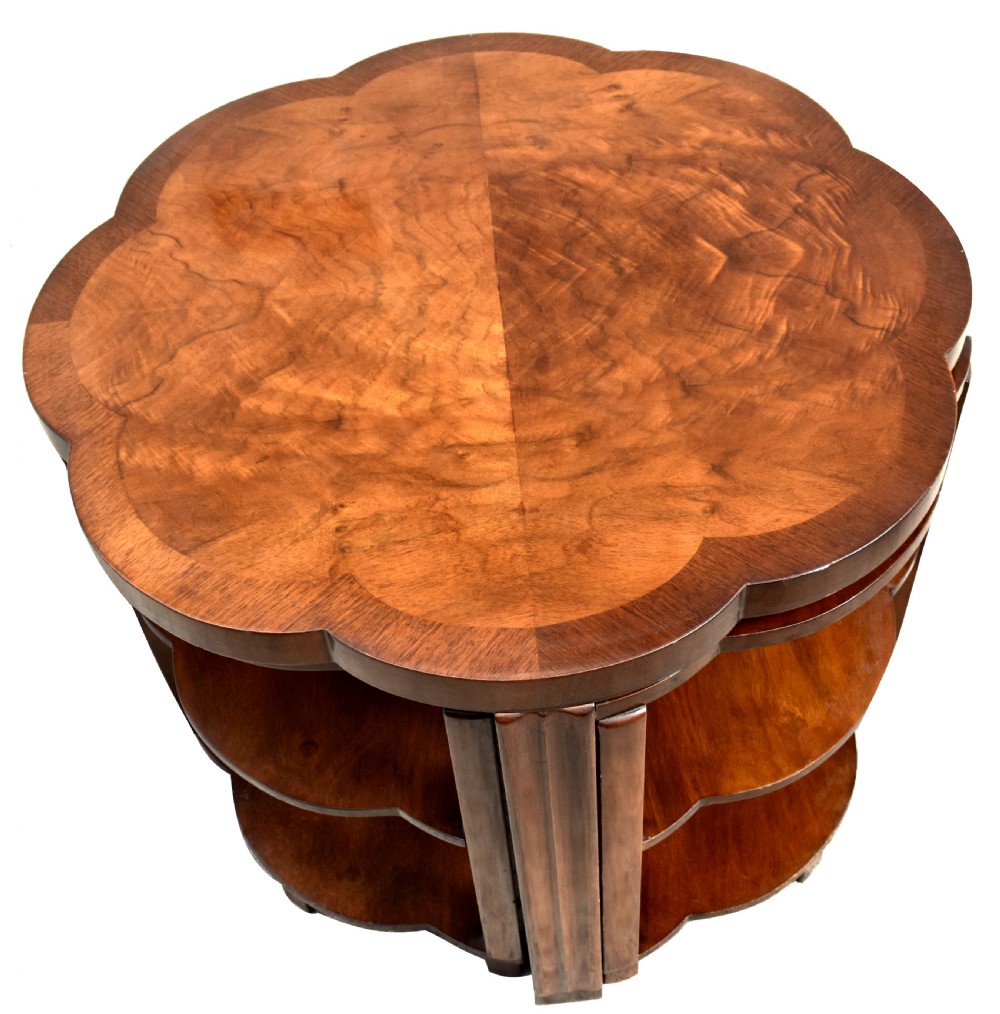 Art Deco High Quality Walnut Nest of 5 Tables, English, 1930 View III