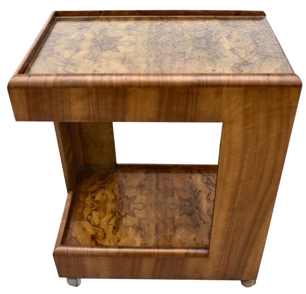Art Deco Walnut Modernist Trolley