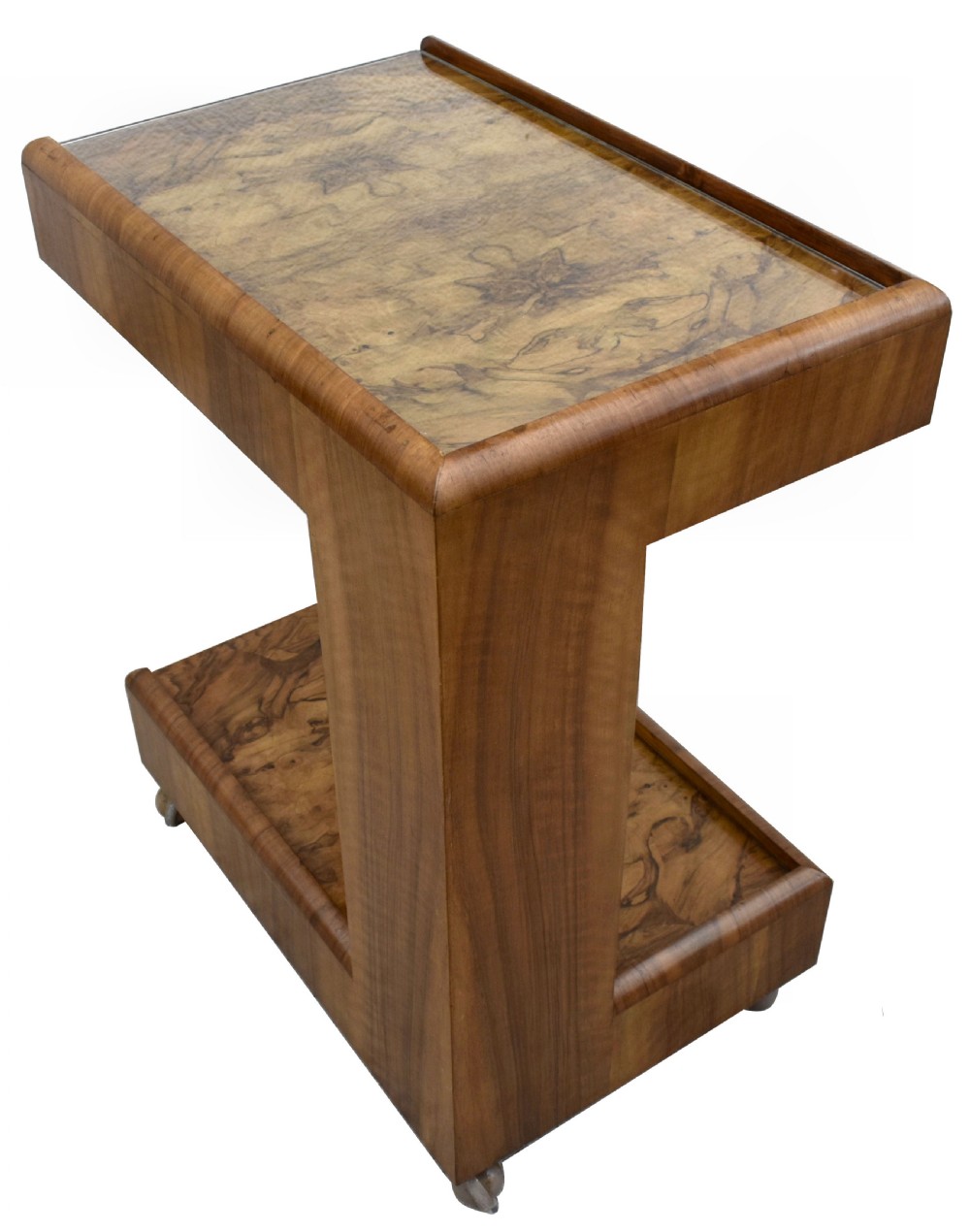 Art Deco Walnut Modernist Trolley View II