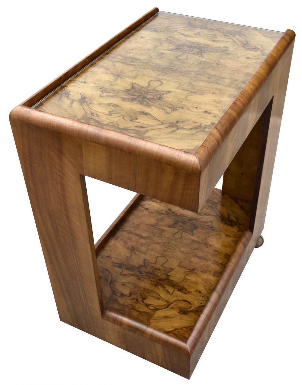 Art Deco Walnut Modernist Trolley View V
