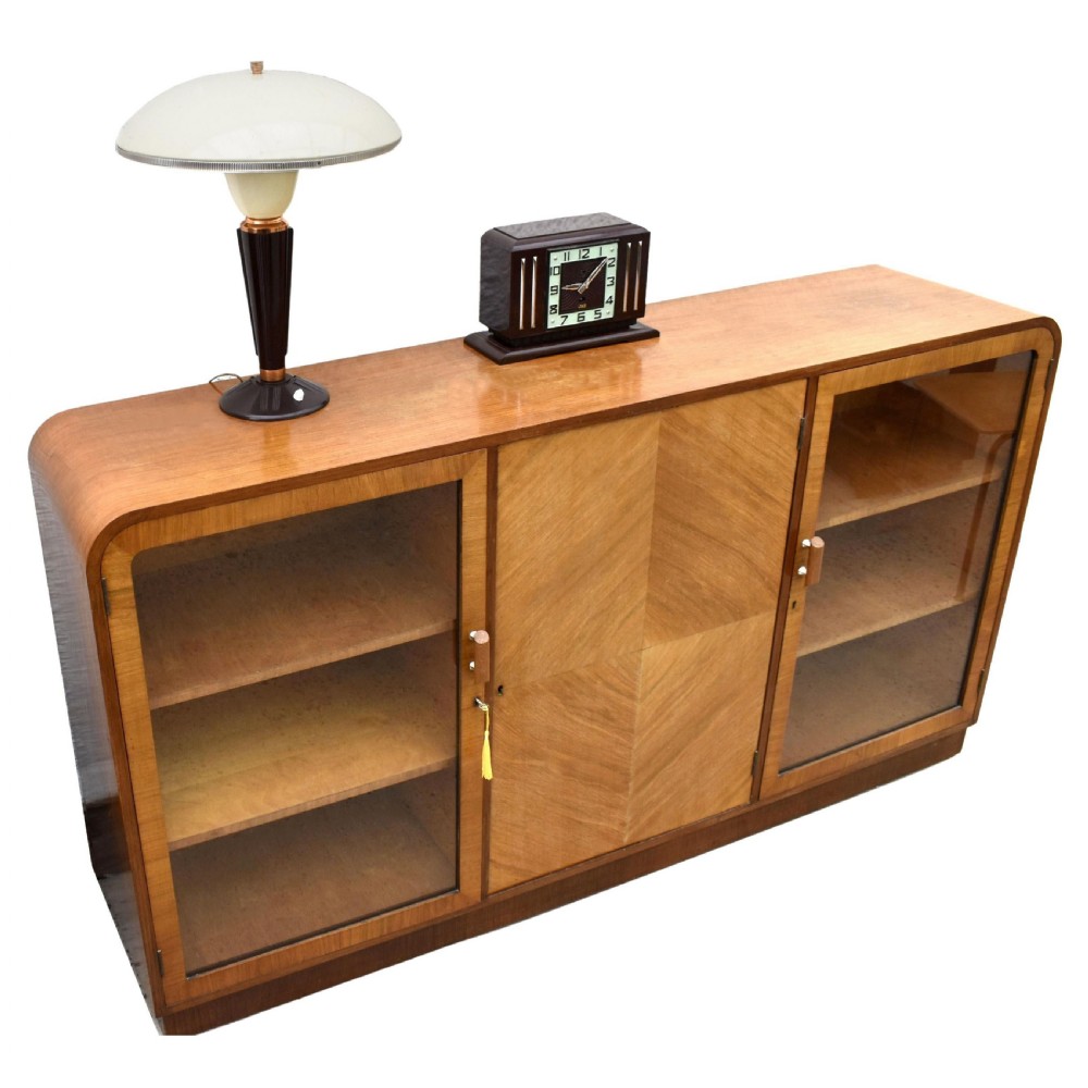 Art Deco Blonde Glazed Bookcase, c1930 View VIII