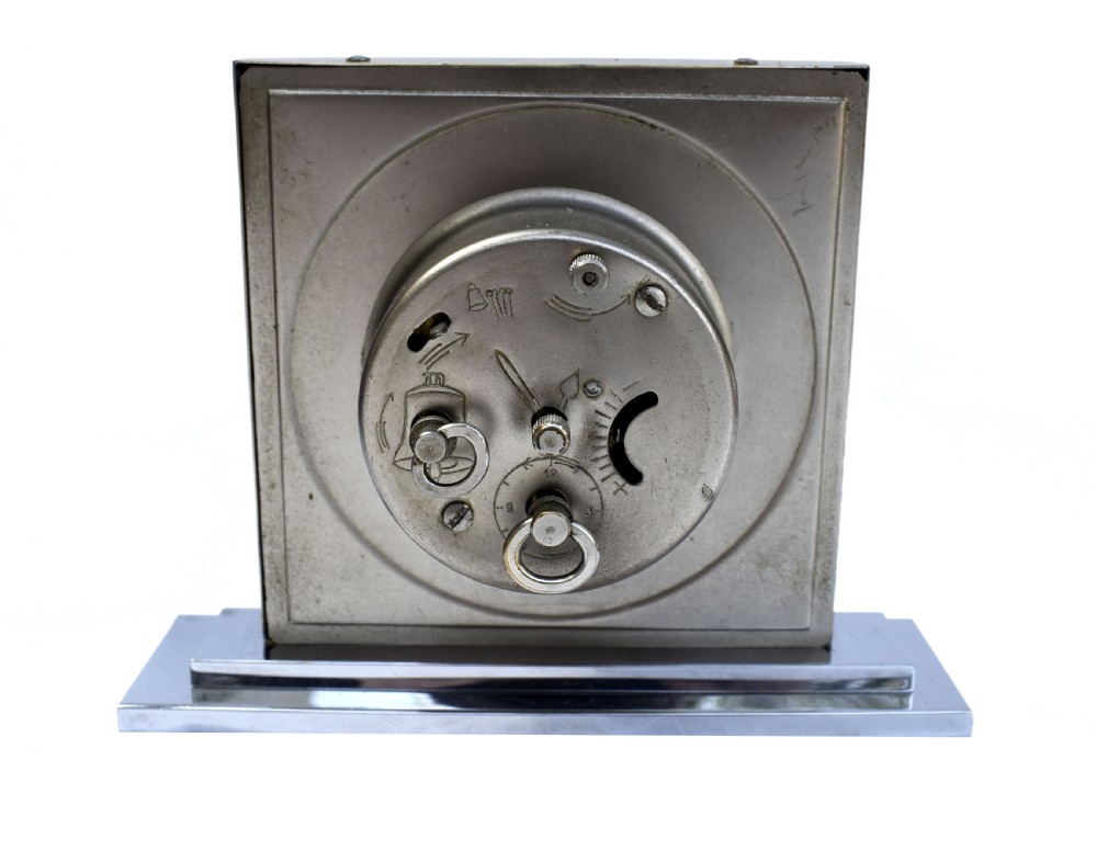 Art Deco Chrome & Brass Free Standing Clock, English, c1930 View V