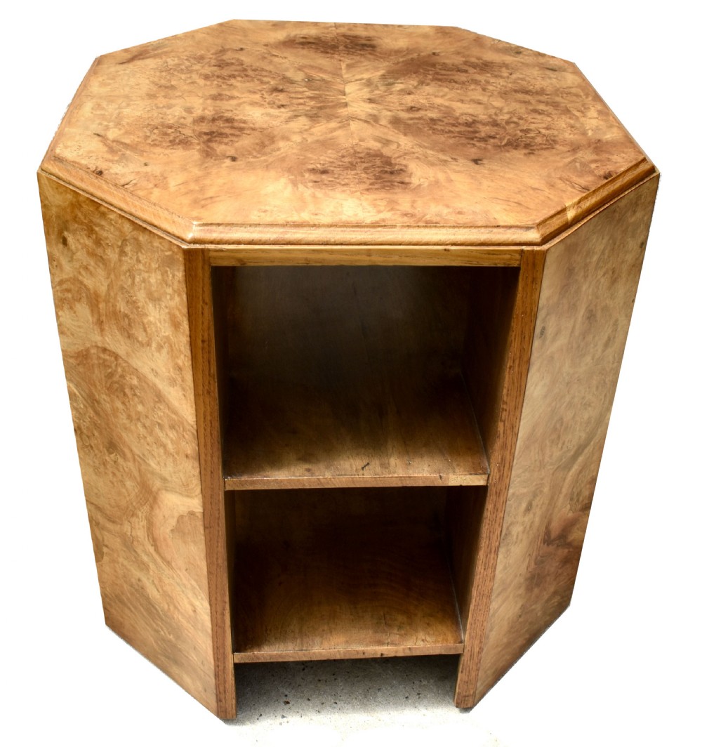 Art Deco Walnut Book Table By Harrods Of London, English, c1930