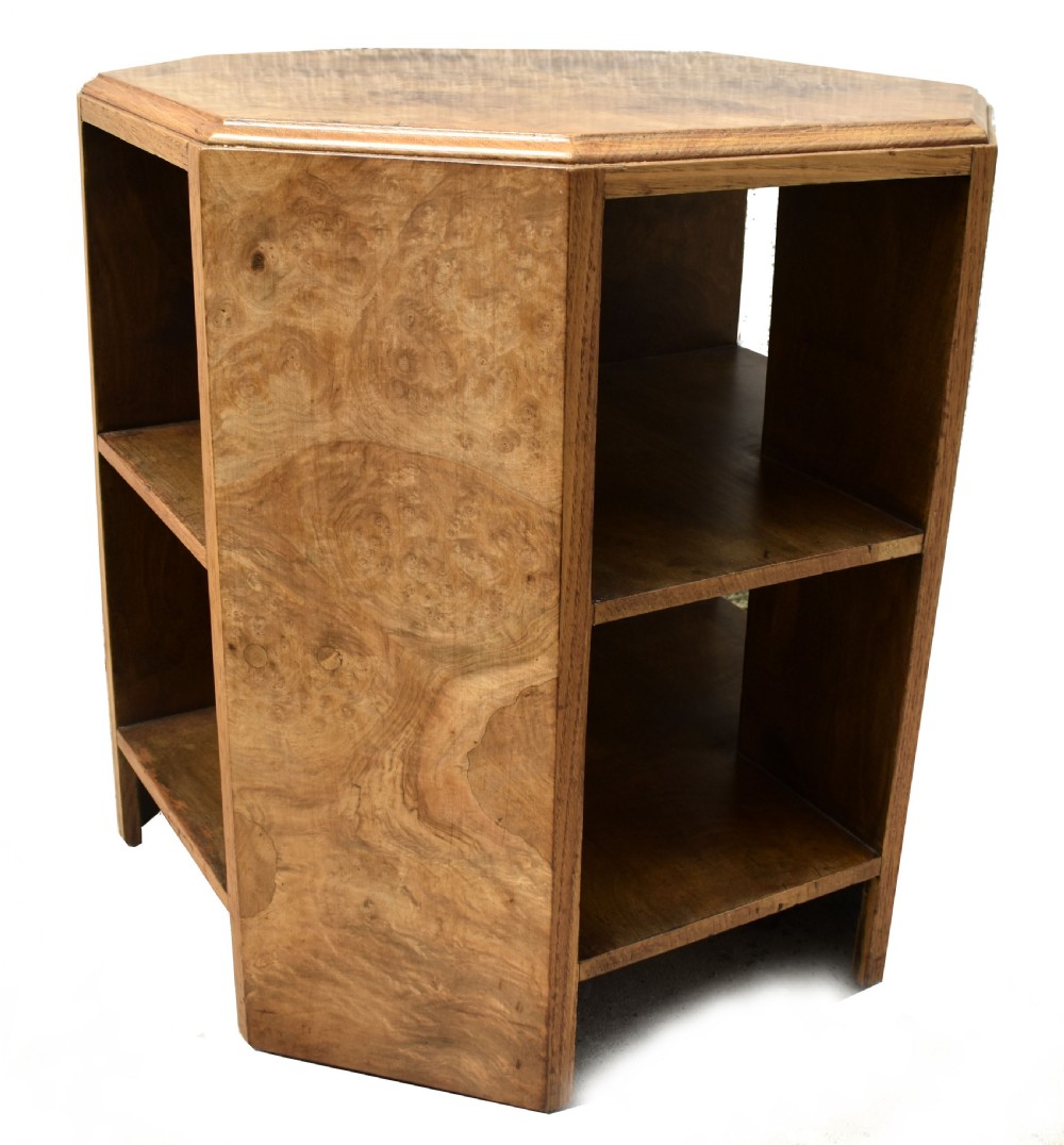 Art Deco Walnut Book Table By Harrods Of London, English, c1930 View II