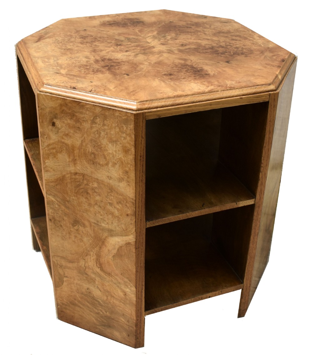Art Deco Walnut Book Table By Harrods Of London, English, c1930 View III