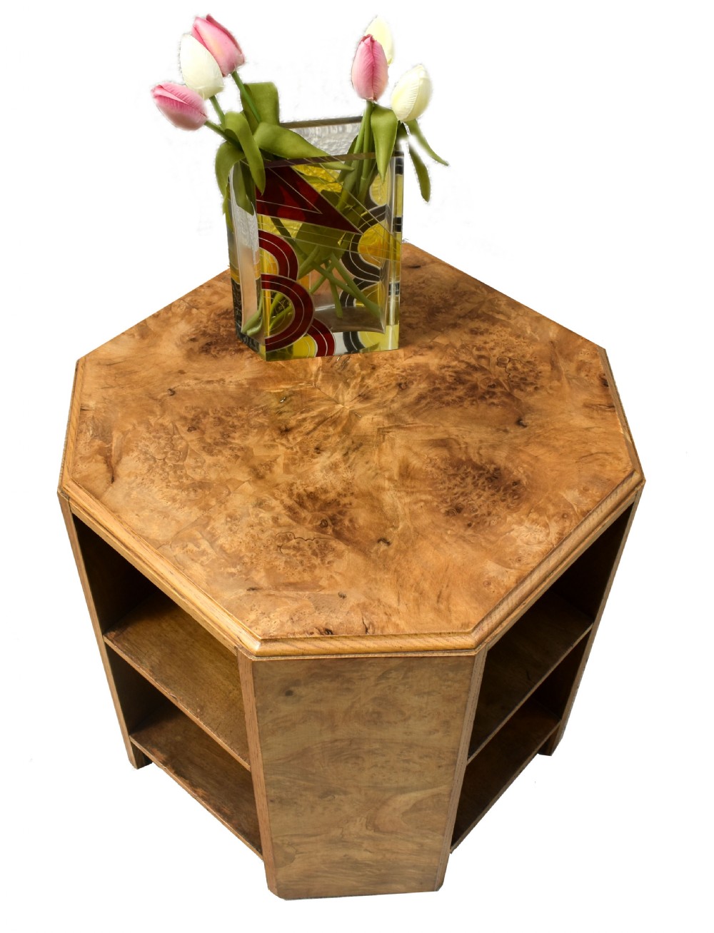 Art Deco Walnut Book Table By Harrods Of London, English, c1930 View IV
