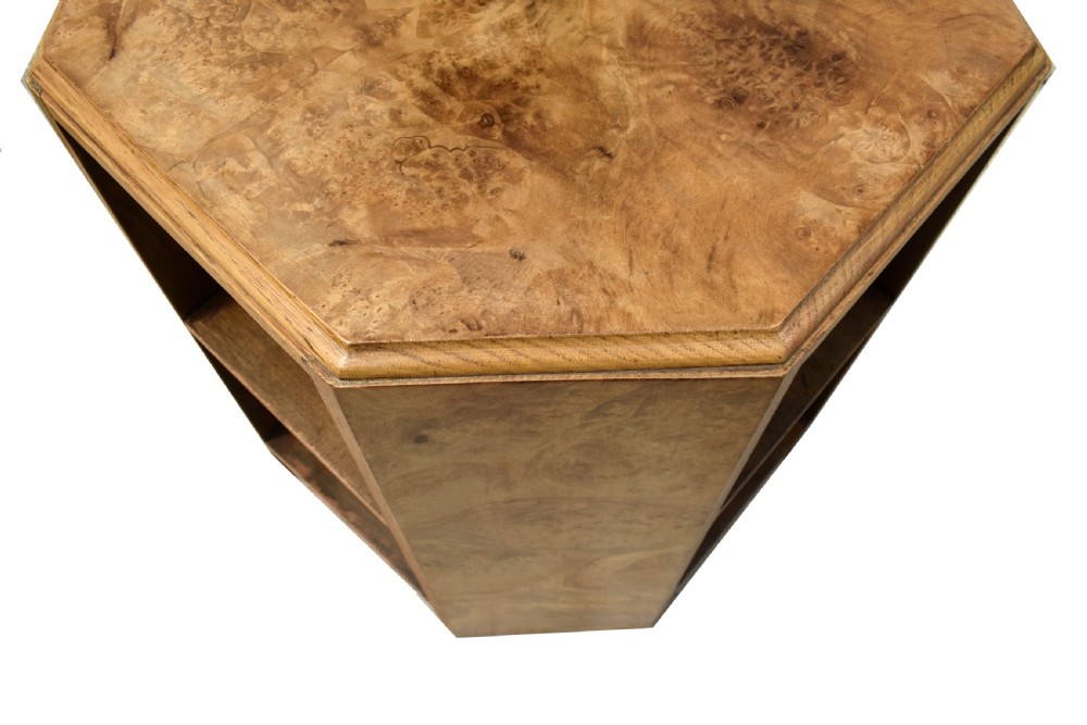 Art Deco Walnut Book Table By Harrods Of London, English, c1930 View V