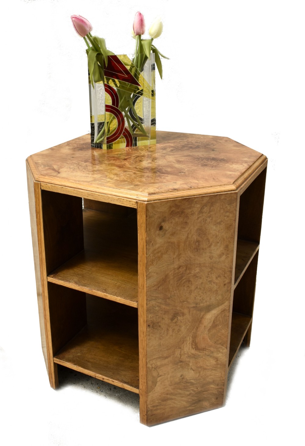 Art Deco Walnut Book Table By Harrods Of London, English, c1930 View VI