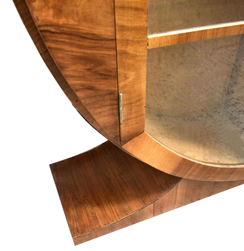 Art Deco Circular Display Cabinet In Walnut, c1930s View II