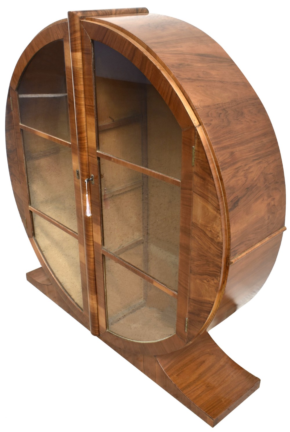 Art Deco Circular Display Cabinet In Walnut, c1930s View III