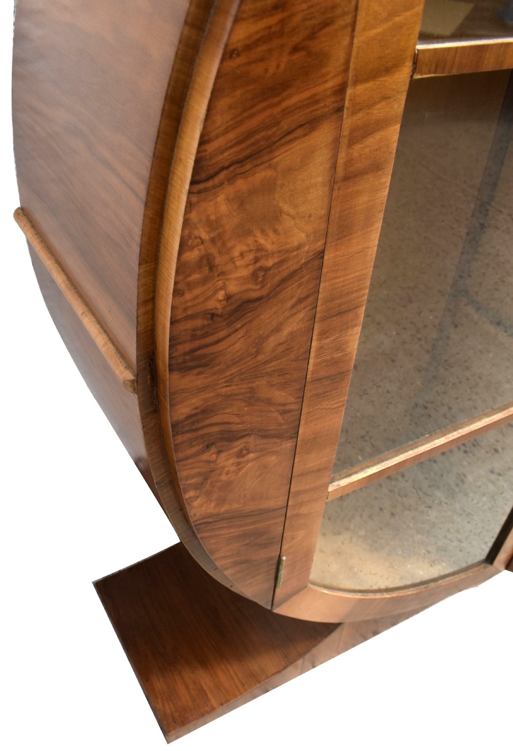 Art Deco Circular Display Cabinet In Walnut, c1930s View V