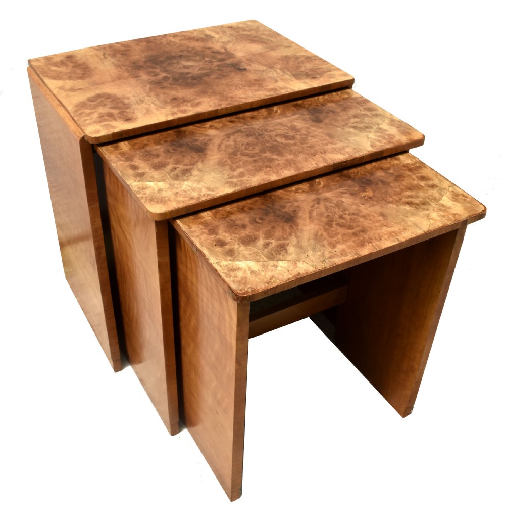 Art Deco H & L Epstein Set of Three Nest of Tables, English, c1930s