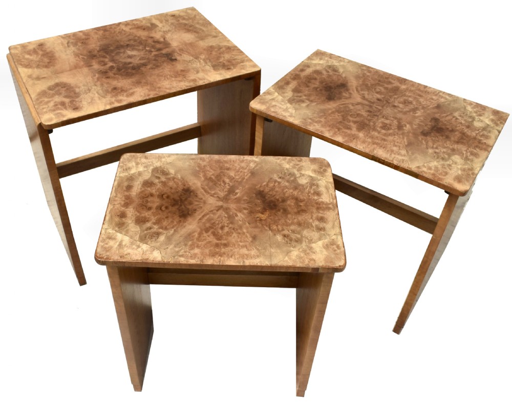 Art Deco H & L Epstein Set of Three Nest of Tables, English, c1930s View V