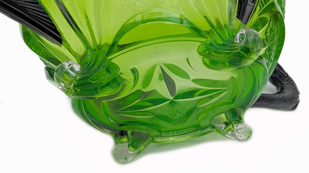 Art Deco Uranium Glass & Enamel Bowl By Karl Palda, c1930 View VIII