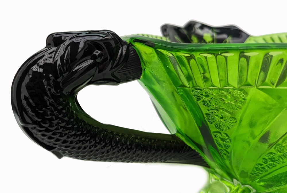 Art Deco Uranium Glass & Enamel Bowl By Karl Palda, c1930 View XI