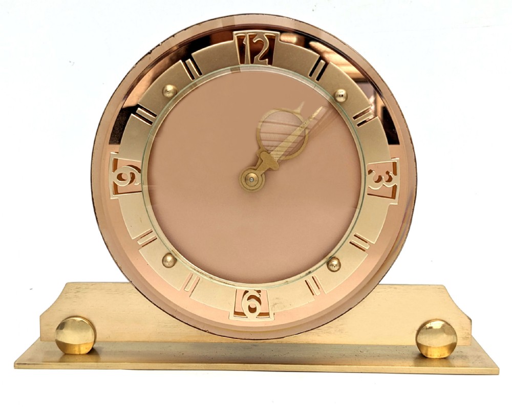 Art Deco  Mechanical 8 Day Mirror Clock, English, c1930s
