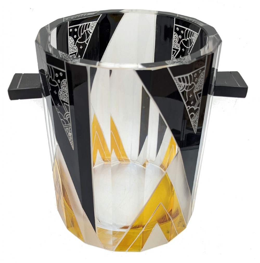 Art Deco Cut Glass Wine Cooler by Karl Palda, c1930