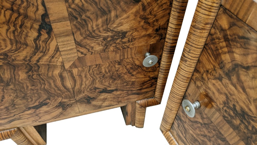 Art Deco Matching Pair of Spectacular Bedside Cabinets, Italian, c1930 View VI