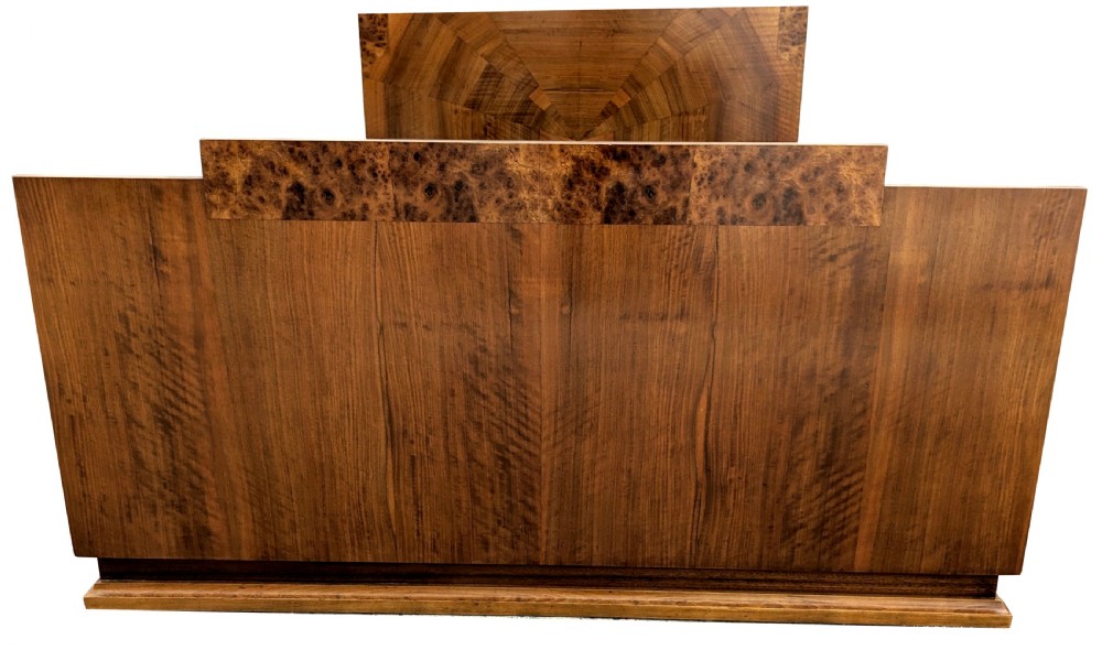 Art Deco Skyscraper Walnut Double Bed, c1930 View IV