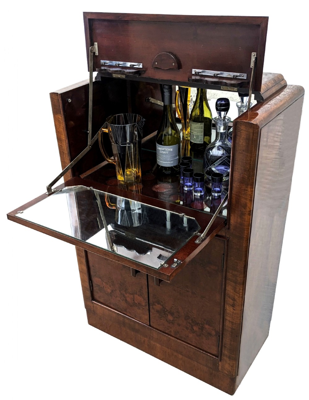 Art Deco Walnut Cocktail Cabinet,  c1930