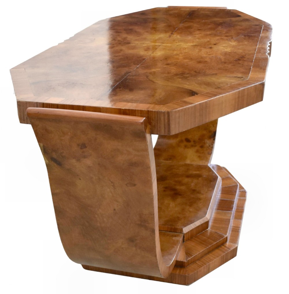Art Deco Walnut U Base Table By Hille, c1930 View II