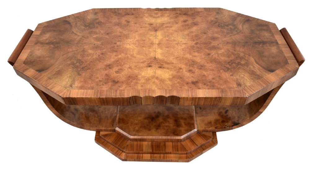 Art Deco Walnut U Base Table By Hille, c1930 View VII
