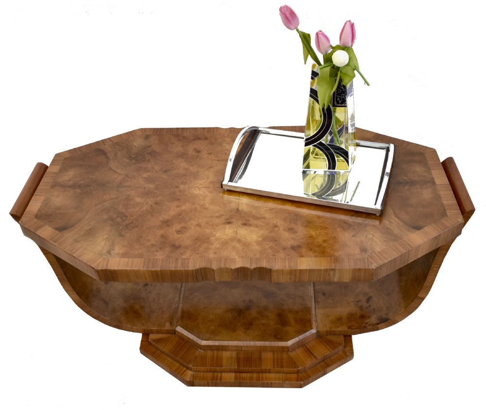 Art Deco Walnut U Base Table By Hille, c1930 View VIII