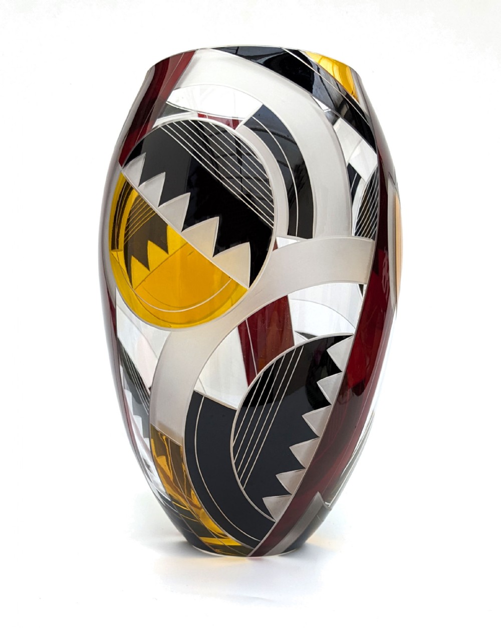Art Deco Spectacular Czech Glass Vase, c1930