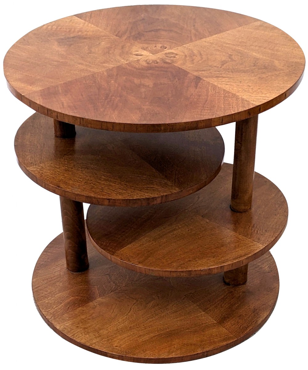 Art Deco Rare Modernist Walnut Table, English, c1930
