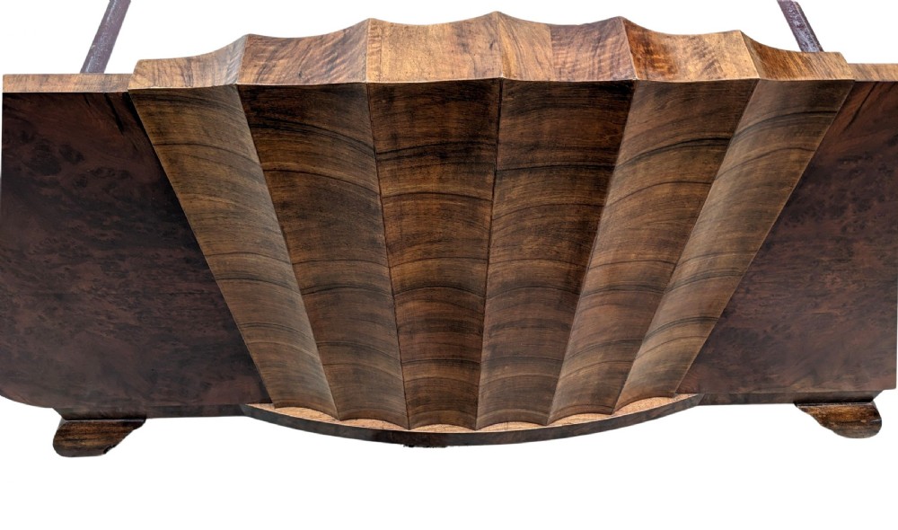 Art Deco French Walnut Double Bed, circa 1930s View V