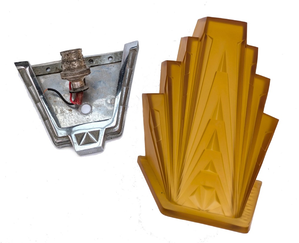 Spectacular Matching Pair Of Art Deco Wall Lights Sconces, c1930 View III