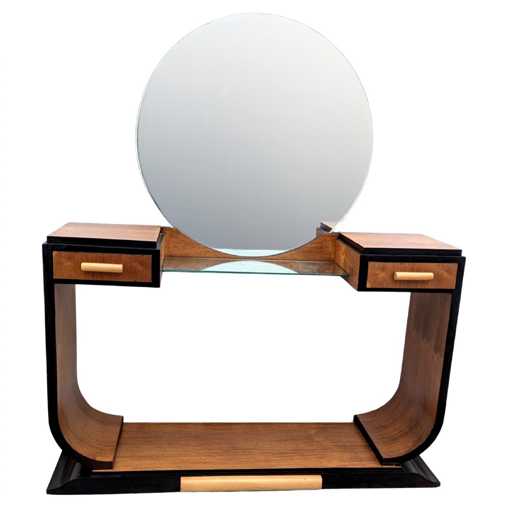 Art Deco Modernist Blonde Walnut Dressing table, c1930