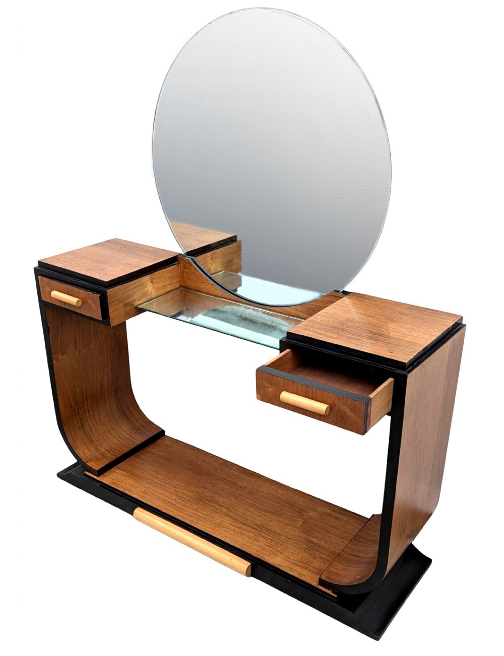 Art Deco Modernist Blonde Walnut Dressing table, c1930 View III